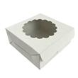 Cajita cuadrada blanca con visor Flor CH