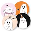 Tarjetitas redondas Halloween Boo 20u
