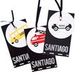 Tarjetitas dobles con cinta Autitos y transportes 16u Pers