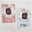Tarjetitas dobles con cinta Bosque 16u Pers