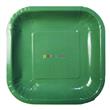 Plato cuadrado gde. liso verde 8u