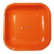 Plato cuadrado gde. liso naranja 8u