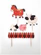 Pinche para torta Set Granja cute 5u