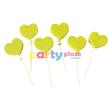 Pinches gibré corazones amarillos 6u