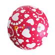 Piñata globo roja con corazones blancos