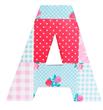Letra o Nro. para decorar la mesa patchwork en rojo y celeste