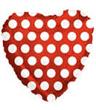 Globo corazón met lunares rojo 45cm
