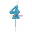 Número pinche de gibré celeste con estrellita