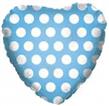 Globo corazón met lunares celeste 45cm