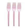 Cubierto plástico. Tenedor rosa 10u