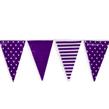 Banderín plástico lunares y rayas violeta 10 mts