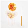 Cake Topper Mini abanicos dorados 4u