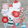 Adornos colgantes de papel navidad con cinta Set 15u