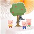 Pinches para torta Set x4 Los tres chanchitos