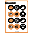 Stickers plancha redondas Boo naranjas 12s 1u
