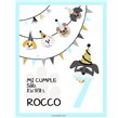 Invitación Dogs blue. Pers
