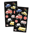 Stickers en planchitas Autitos y transportes 6u