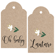 Tarjetas largas con cinta White flower 16u Pers