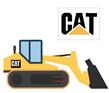 Adorno reversible gde Excavadora y cartel CAT