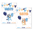 Invitación Bluey/amigos. Pers