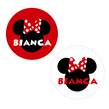 Tarjetitas redondas Minnie roja 20u Pers