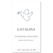 Estampita Paloma blanca 12u