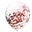 Globos transp. confetti rose gold 6u