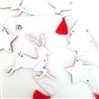 Guirnalda de madera Christmas flecos rojos
