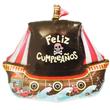 Globo Barco Pirata Feliz Cumpleaños 1mt