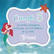 Invitación Sirenita Modelo 2 cuadrada Pers