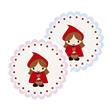 Tarjetitas redondas Caperucita Roja 20u