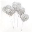 Pinches gibré corazones plateados 6u