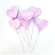 Pinches gibré corazones rosa 6u