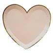 Plato corazón gde salmón borde dorado 6u