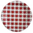 Plato redondo chico cuadrille (Gingham) 16u