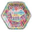 Plato hexagonal flores y mariposas 8u