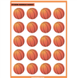 Stickers plancha pelotas de basquet 1u