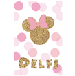 Stickers rect. gdes. Minnie Oro Pers 12u
