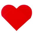 Servilleta roja forma corazón 12u