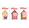 Stickers grandes Los tres chanchitos 10u Pers