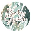 Stickers plancha Baby Shower hojas 12s 1u