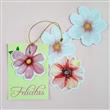 Tarjetitas dobles e hilo Flower 16u Pers