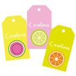 Tarjetas largas con cinta Frutas 24u Pers
