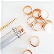 Tubo transparente plástico tapa rose gold