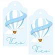 Tarjetas largas con cinta Globo aeroestatico blue 20u Pers