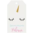 Tarjetas largas con cinta Unicornio dorada 24u Pers