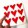 Corazones de vinilo rojos LOVE 9u