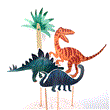 Pinche para torta Set Dinosaurius 4u