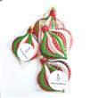 Adornos gota navidad rojos y verdes Pack 2u