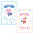 Afiche Pers. Peppa George Pastel